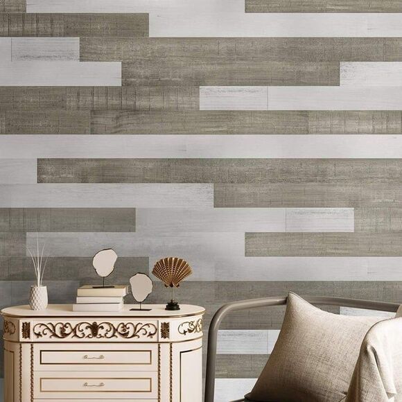 Art3d 10-Sheets Peel and Stick Reclaimed Barn Wood Planks for Wall White-Washed - Picture 7 of 9